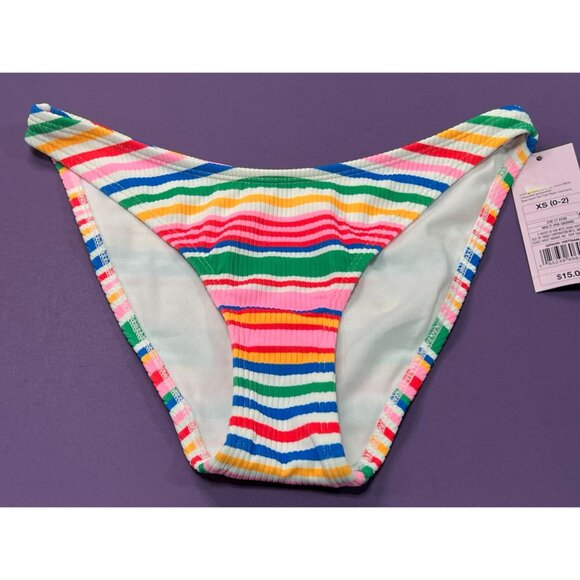 Wild Fable - Women's Ribbed Low-Rise High Leg Cheeky Bikini Bottom - XS(0-2) - Picture 3 of 14